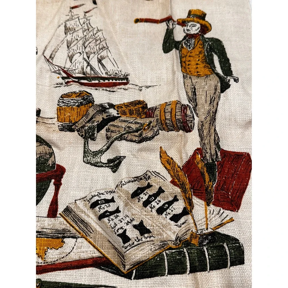Vintage Kay Dee Hand Prints Linen Tea Towel Nautical John L Gieroch Shipped